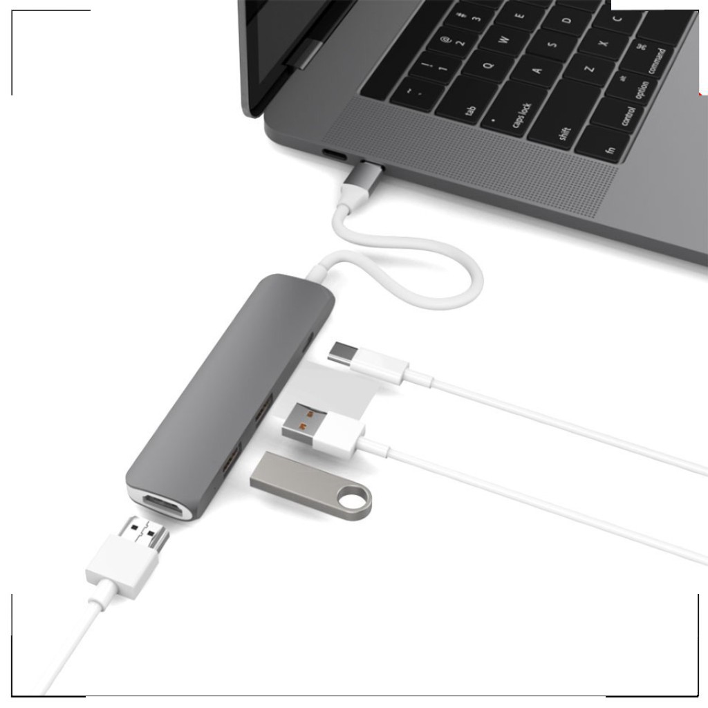 T-  Cổng Chuyển HyperDrive 4-in-1 HDMI 4K, USB-C Hub cho Macbook & Devices - GN22B -  Hàng Chính Hãng