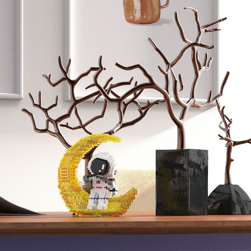 Đồ Chơi Lắp Ráp Phi Hành Gia Hoạt Hình Phát Sáng Dành Cho Trẻ Em