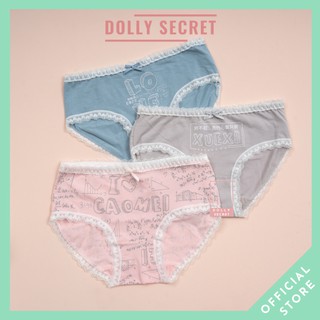 Quần lót nữ cotton thông hơi viền ren cao cấp kháng khuẩn họa tiết toán học DOLLY SECRET QL012
