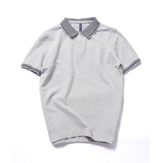 Áo Phông Nam Ngắn Tay Có Cổ VENISCE - Màu Xám Cổ+Tay Bo Tổ Ong, Chất Liệu Pique, Hạn Chế Nhăn