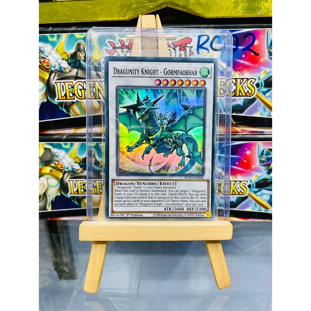 [ Dưa Hấu Yugioh ] Lá bài thẻ bài Dragunity Knight - Gormfaobhar – Super Rare - Tặng bọc bài nhựa bảo quản