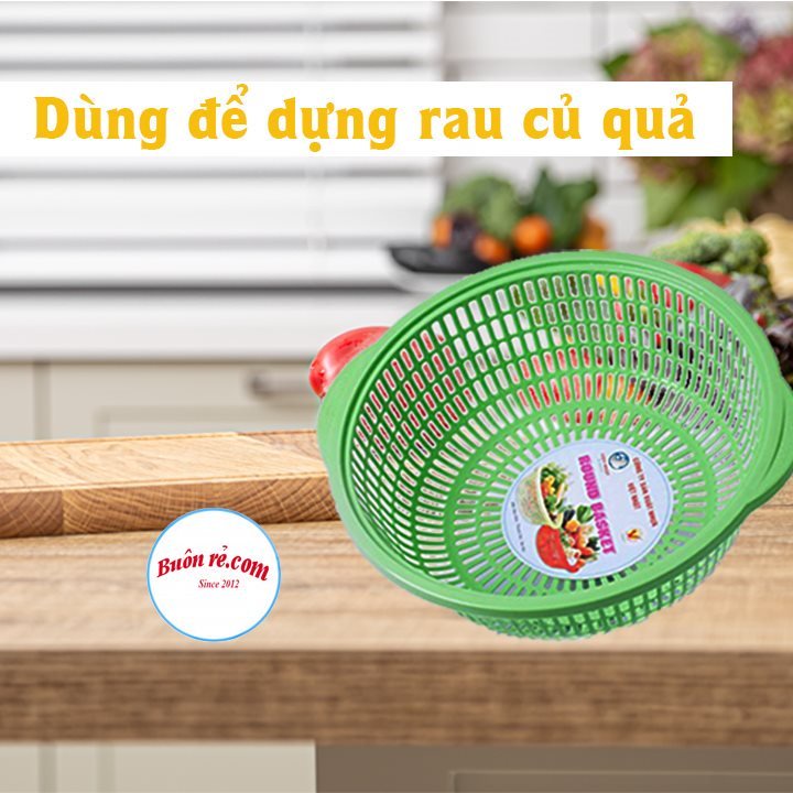 Rổ rá rửa rau, vo gạo, đựng hoa quả Việt Nhật (MS:3501) có tai cầm tiện lợi – Buôn rẻ 01402