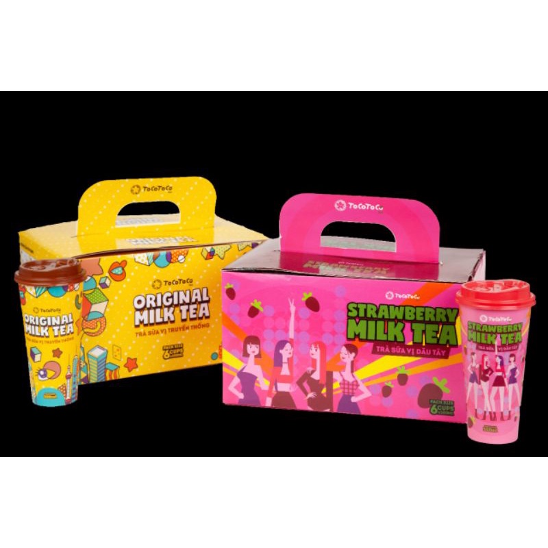 Combo:  6 Ly Trà Sữa Trân Châu Vị Truyền Thống Tocoto 500ml