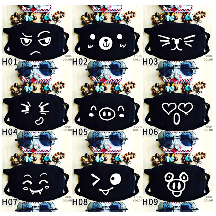 Khẩu trang in hình hacker anonymous màu đen vải cotton chống bụi độc đáo Anime/Manga thiết kế sáng tạo | BigBuy360 - bigbuy360.vn
