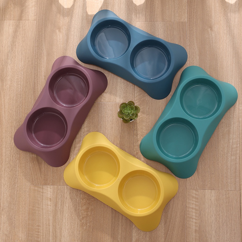 Bát đôi nhựa đựng thức ăn cho chó mèo | bát ăn cho mèo | bát ăn cho chó | đồ cho mèo ăn | đồ cho chó ăn