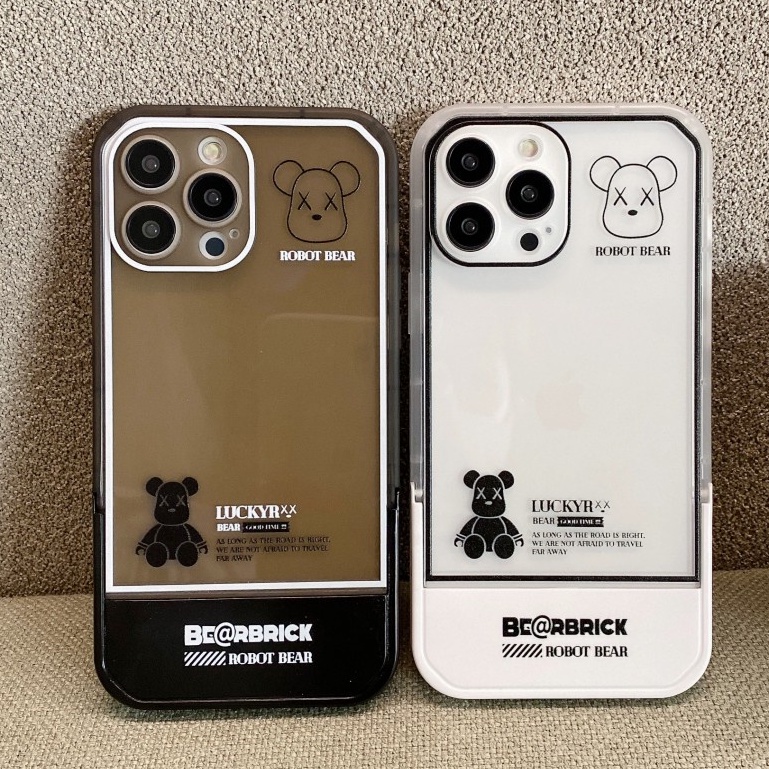 Ốp Điện Thoại Họa Tiết Gấu 2 Trong 1 Cho iPhone 13 12 11 pro XR X XS max 7 8 PLUS 13-7p