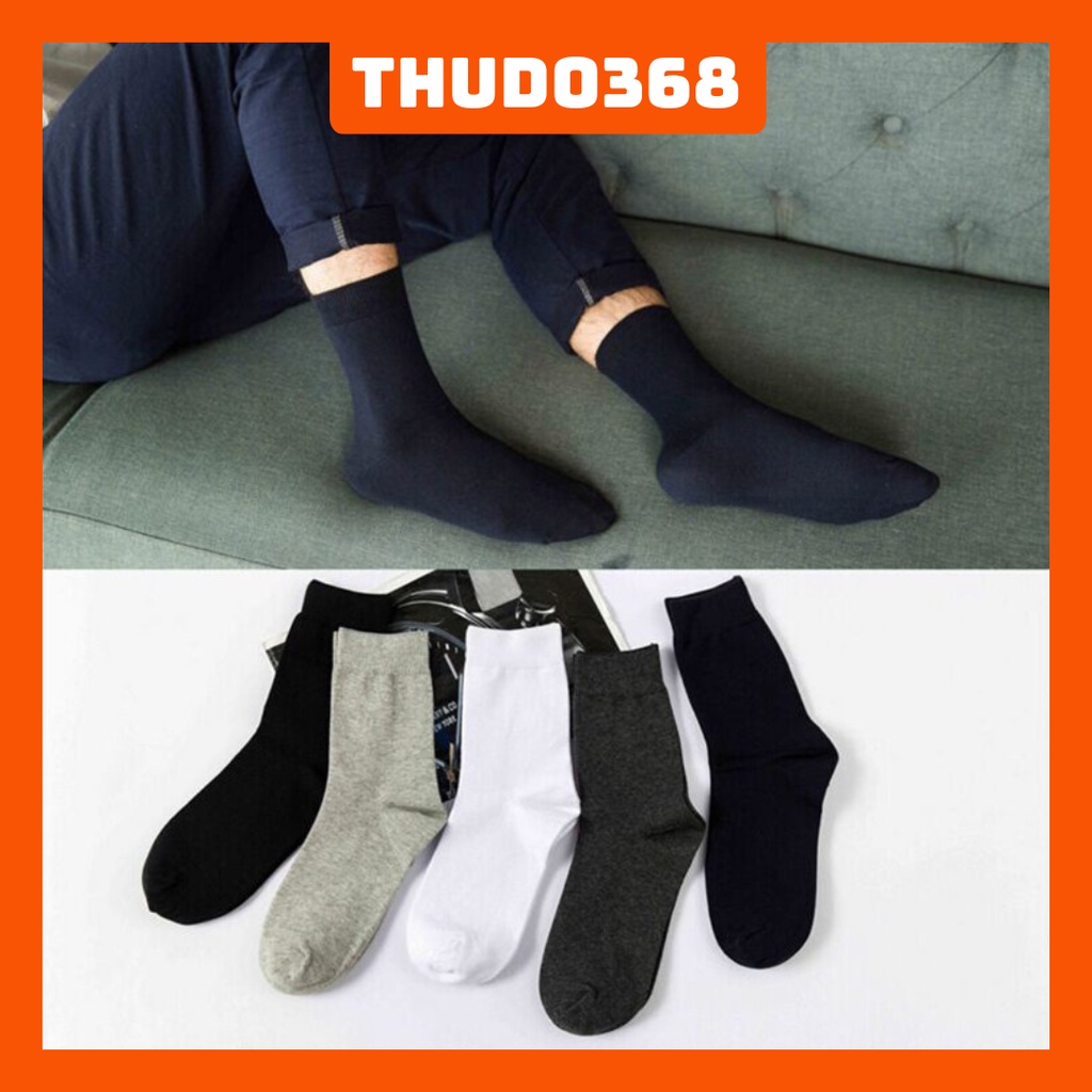 Tất - Vớ Cổ Trung Trơn Đơn Giản Nhiều Màu