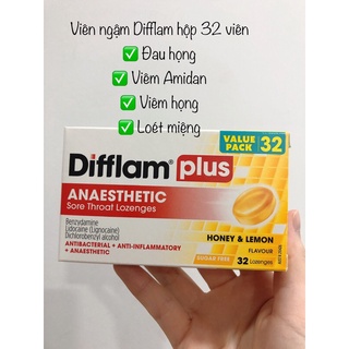 Viên Kẹo Ngậm Chanh Mật Ong Difflam Plus Hộp 32 Viên