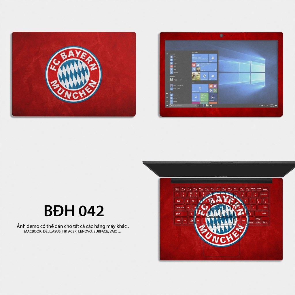 Bộ skin dán laptop mẫu Logo Bayern Munich / Có mẫu decal dán cho tất cả các hãng máy tính