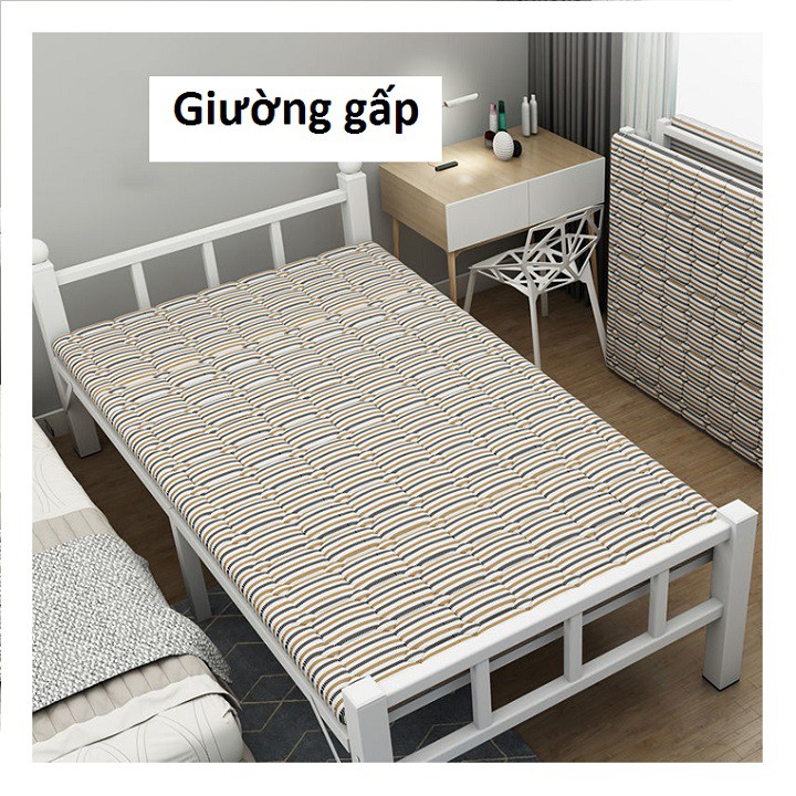 💥GIÁ RẺ💥 Giường gấp gọn khung sắt 1m2 x 1m9 kèm nệm lót mỏng , giường ngủ 1m2 GUT007
