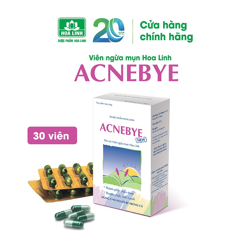 Viên uống ngừa mụn, viên trứng cá Acnebye New ( HOA LINH) - hộp 30 viên