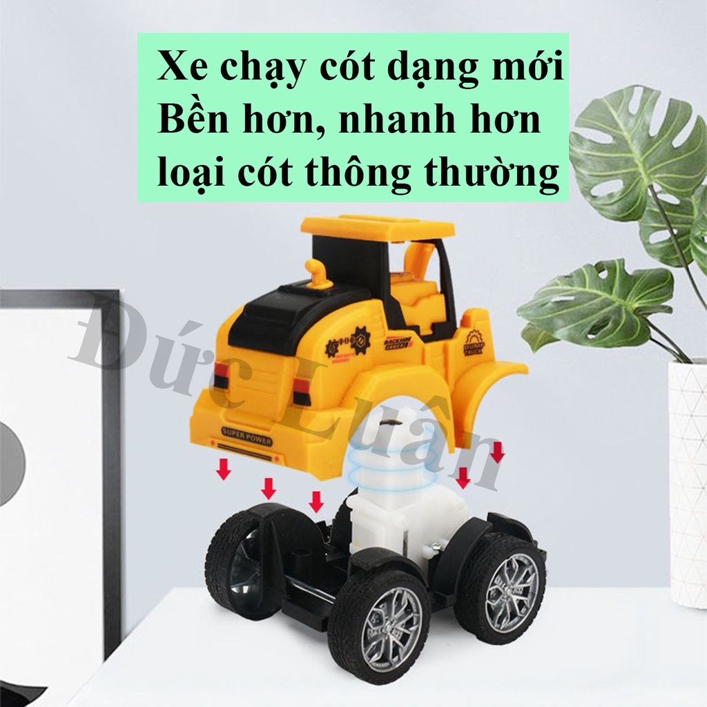 Xe ô tô đồ chơi chạy cót dạng ấn - 8 xe công trường - Đồ chơi trẻ em trí tuệ