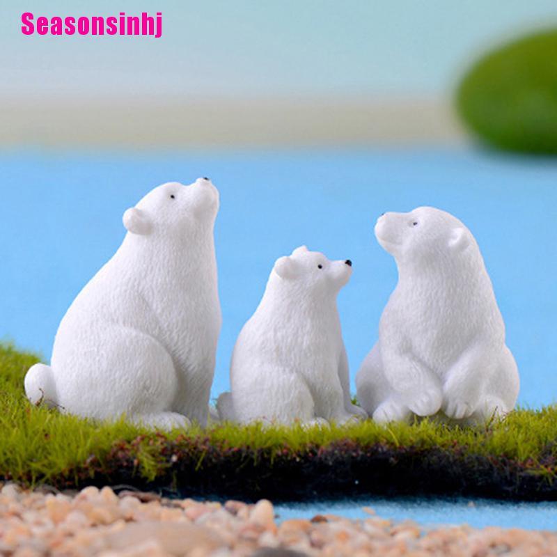 【Seasonsinhj】polar bear Mini Miniature Fairy Garden Ornament Decor Pot Craft Ac