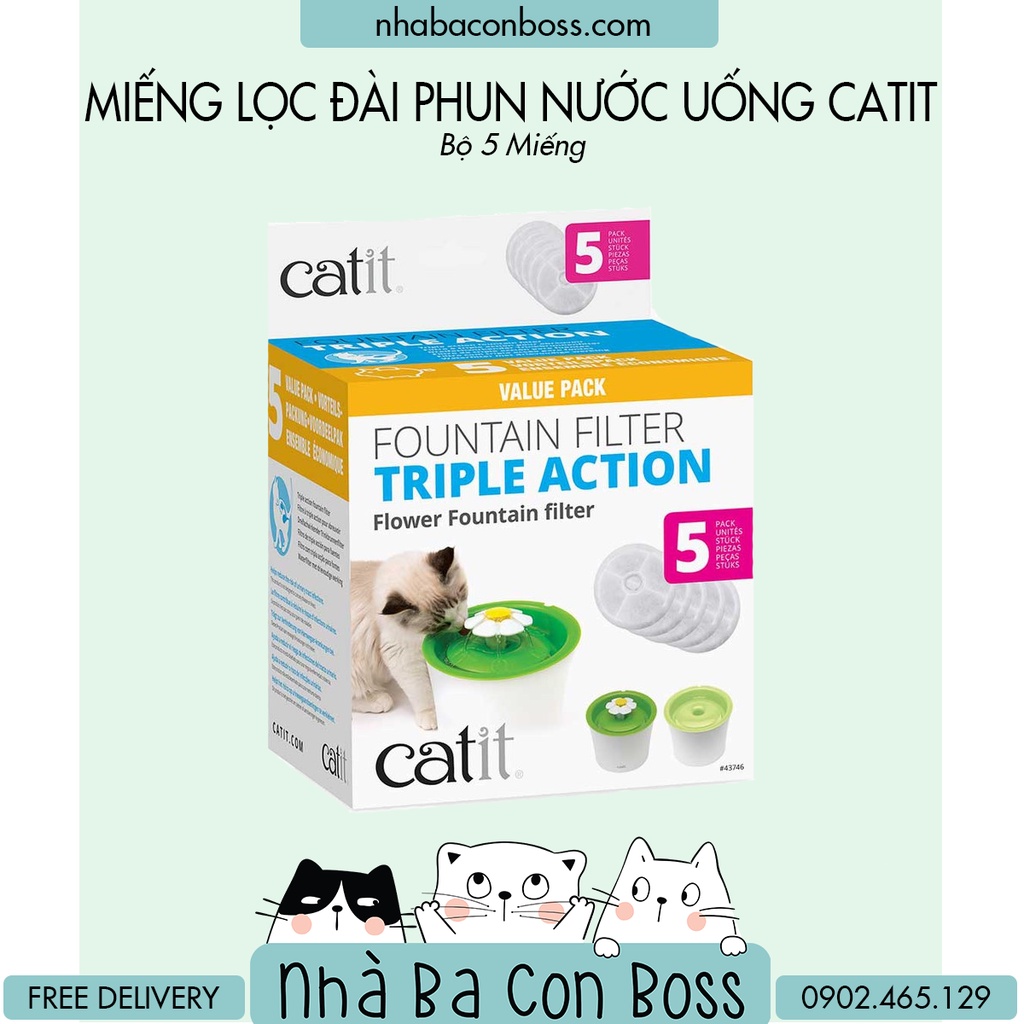 Miếng Lọc Đài Phun Nước Uống Cho Mèo Catit 3L ( Bộ 5 miếng)