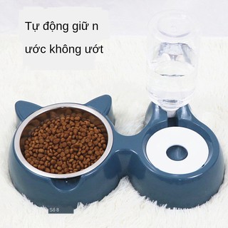 ✙☈㍿Bát cho mèo, đôi, uống tự động, chó, đựng thức ăn, nước ăn cơm chống lật, đồ dùng thú cưng