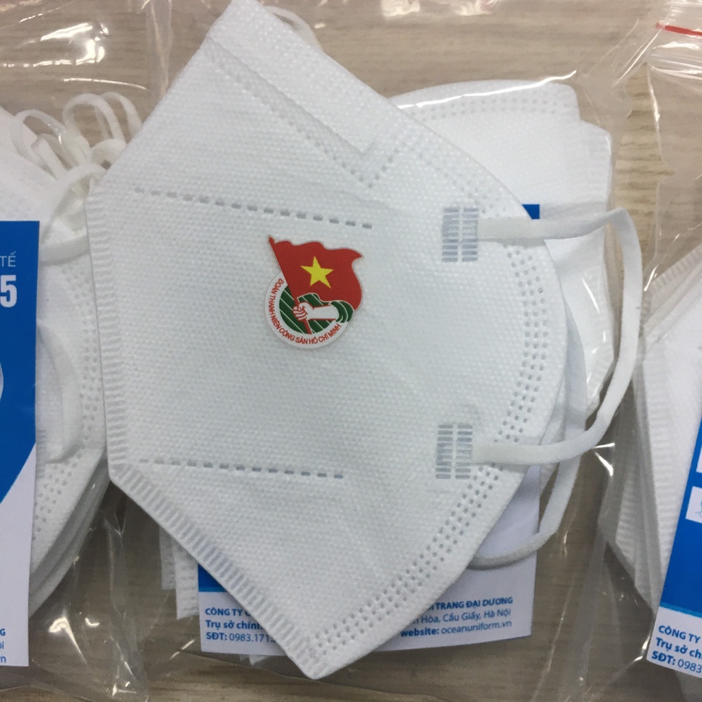 Khẩu Trang N95 4 Lớp In Logo Đoàn Thanh Niên, Khẩu Trang Y Tế 4 Lớp, Kháng Khuẩn Chống Bụi Siêu Mịn [Ocean Uniform]