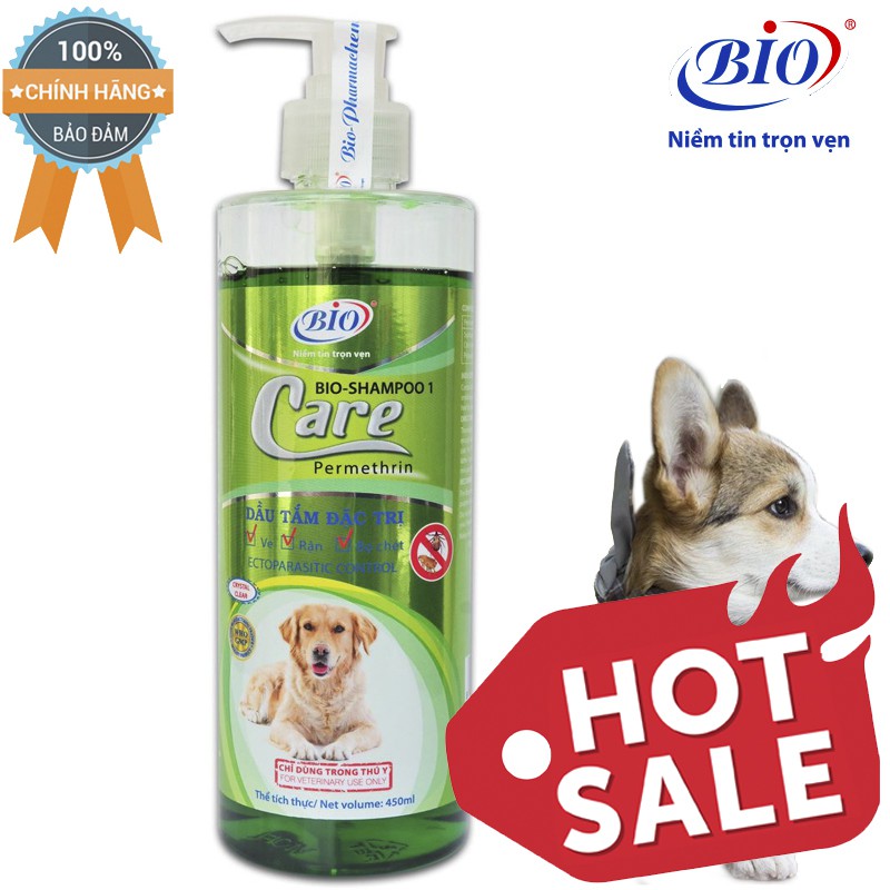 Sữa Tắm Cho Thú Cưng Bị Ve, Rận Bio Care 450ml-79302