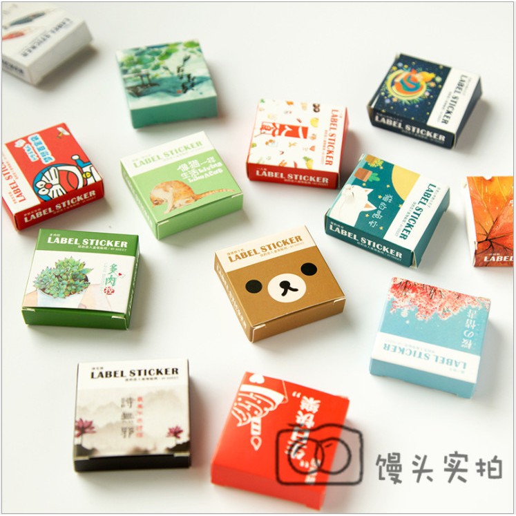 HỘP 40 MIẾNG DÁN TRANG TRÍ SỔ HỌA TIẾT PHONG PHÚ DIY, STICKER LÀM BULLET JOURNAL