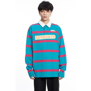 5THEWAY® /sketch/ DROP SHOULDER LS POLO SHIRT aka Áo Polo 5THEWAY Tay Dài Sọc Ngang