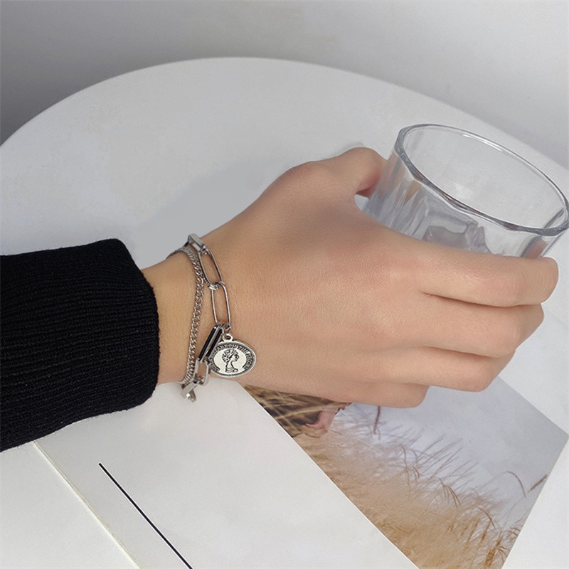 Vòng Tay Hai Lớp Thiết Kế Đơn Giản Thời Trang Theo Phong Cách Âu Mỹ