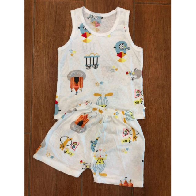 Bộ cotton thông hơi sát nách cho bé(hình chuột)