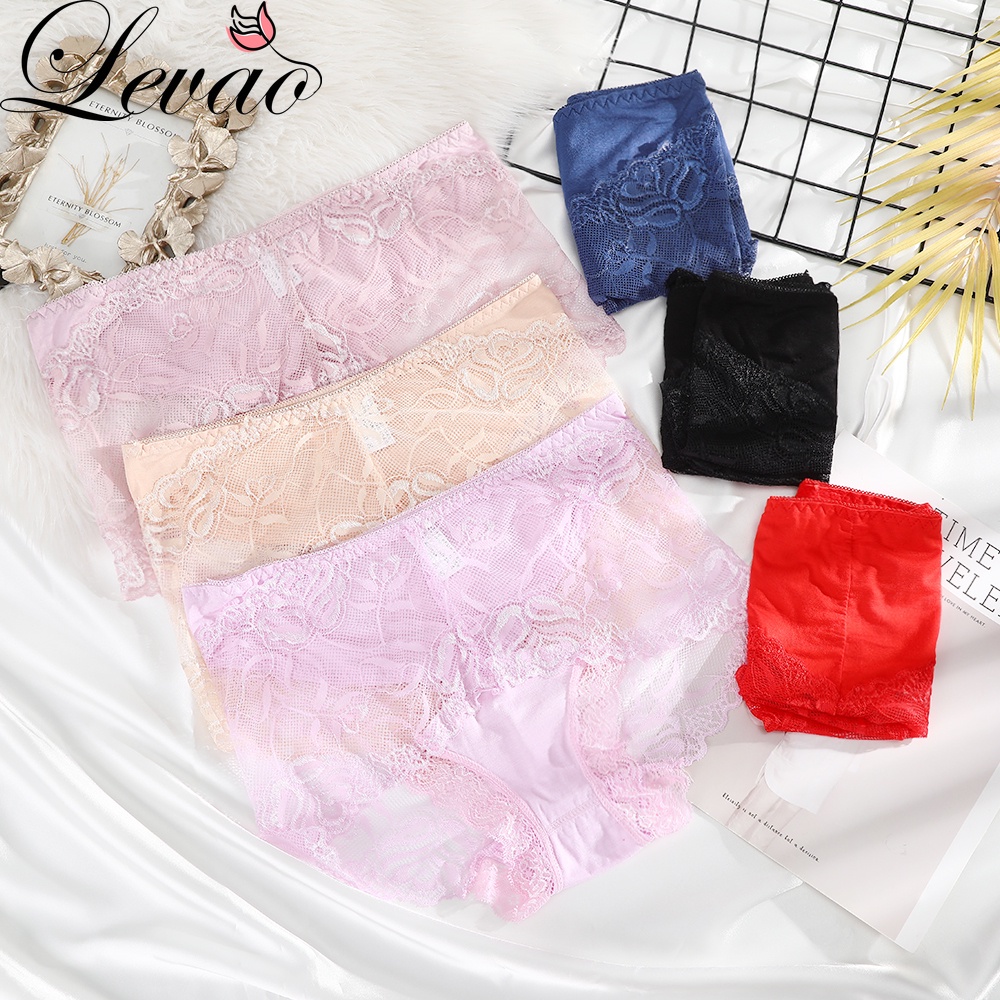 Quần lót LEVAO ren hoa xuyên thấu lưng vừa quyến rũ cho phái nữ