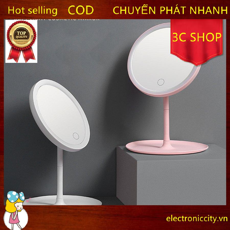 [Hàng mới về] Gương trang điểm để bàn màn hình cảm ứng có đèn LED 3 màu sắc chiếu sáng