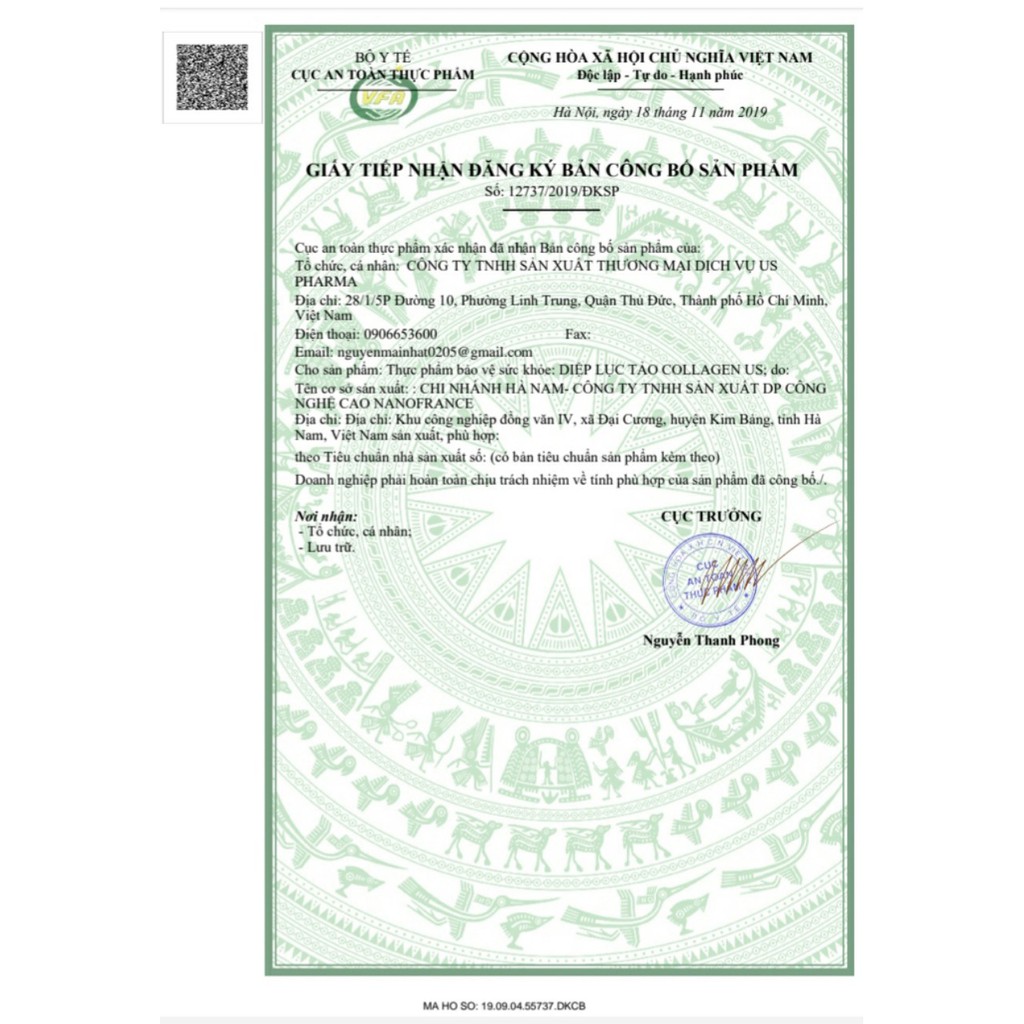 [Chính Hãng] Tảo Diệp Lục Collagen US | Thế Giới Skin Care