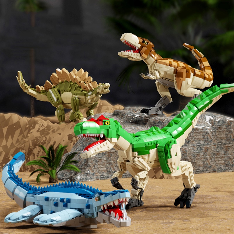 Mô hình SLUBAN chủ đề khủng long Mosasaur Tyrannosaurus Rex Allosaurus