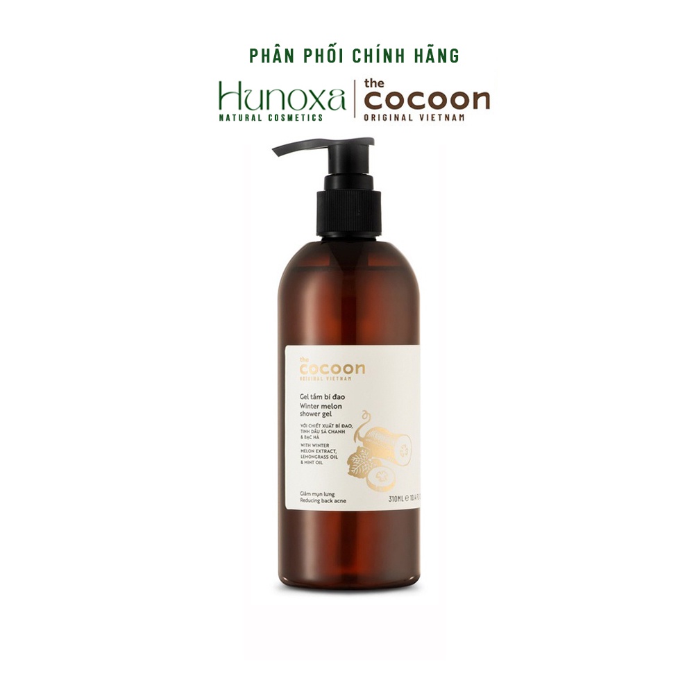 Gel tắm bí đao Cocoon 310ml (Winter Melon Shower Gel) giảm mụn lưng - HUNOXA
