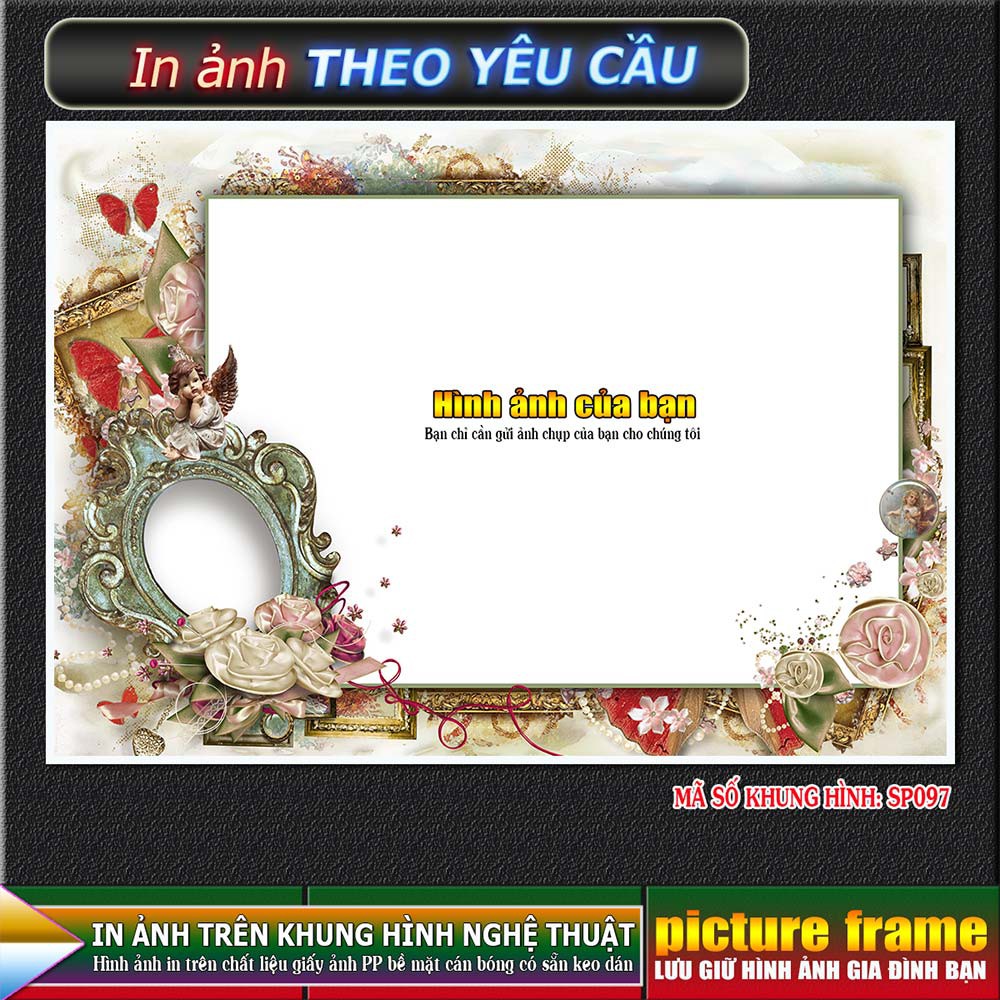 [IN ẢNH THEO YÊU CẦU] - lồng ghép ảnh vào khung hình nghệ thuật. Kích thước 10x15cm.