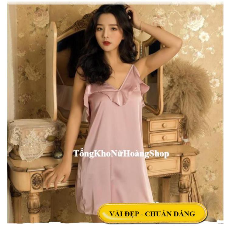 [Siêu Phẩm 2021 - Sang - Xịn]Váy ngủ sexy đắp bèo lụa satin cao cấp - đầm ngủ sexy lụa B1014 | BigBuy360 - bigbuy360.vn
