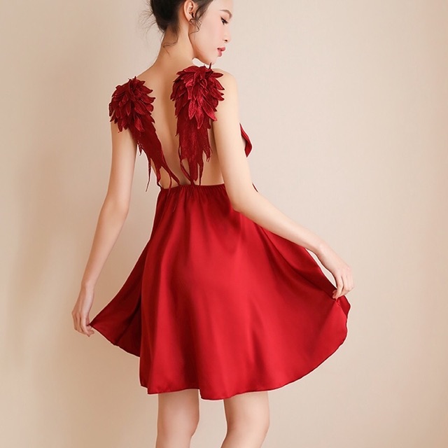 Đầm Ngủ Lụa Cao Cấp Cosplay Thiên Thần Ác Quỷ. SHIP HỎA TỐC TPHCM. Đồ Ngủ Cosplay Sexy. ThaoBonita T057