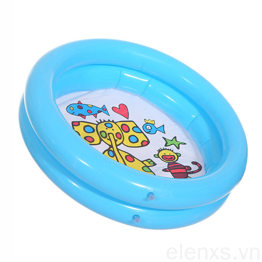Phao PVC bơm hơi ELENXS hình tròn họa tiết hoạt hình chống rò rỉ cho bé