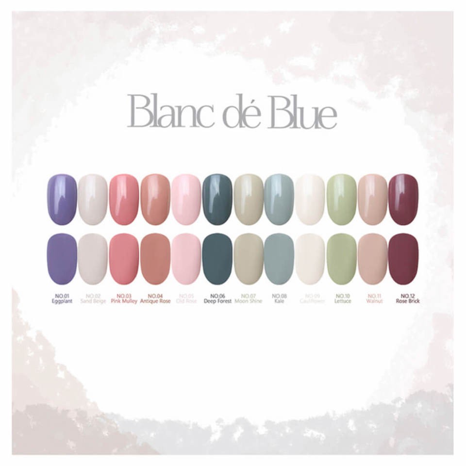 Blac dé Blue Tách lẻ Set Sơn gel Blanc Colletion 12 Colors, Sơn gel Hàn quốc Blanc de Blue chính hãng 9ml