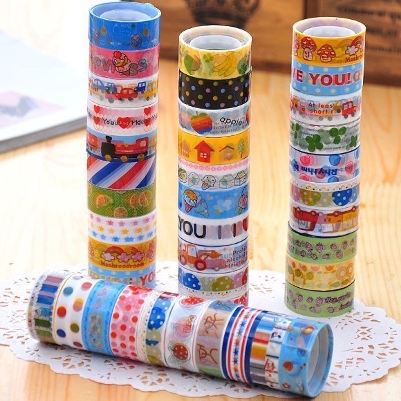 Cuộn Băng Dính WASHI hoạ tiết ngẫu nhiên