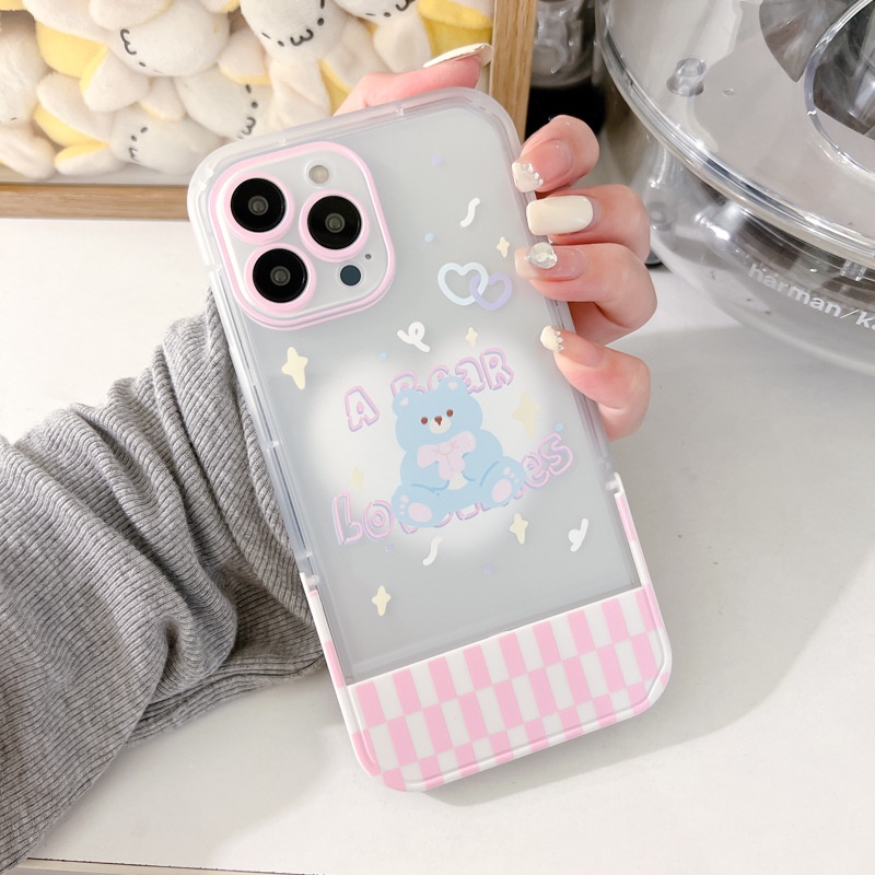 Ốp Điện Thoại Kèm Giá Đỡ Tàng Hình Họa Tiết Hoạt Hình Dễ Thương Cho for iphone 14 / 13Pro 12 / xs / 6 / 7 / 8PLUS