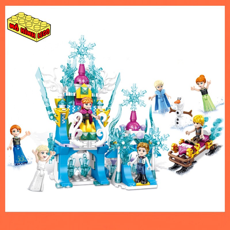 Đồ chơi lắp ráp lego giá rẻ mô hình lâu đài của nữ hoàng băng giá Elsa trong Frozen cho bé gái