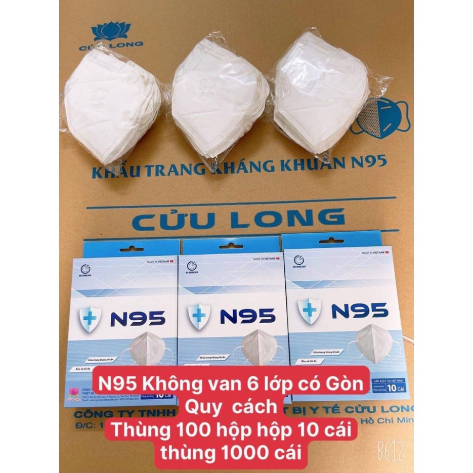 HÀNG TỐT - Khẩu Trang N95 1 Hộp Người Lớn Kháng Khuẩn Chống Bụi Mịn | 1 Hộp 10 Cái Chính Hãng Cửu Long | Đạt Tiêu Chuẩn | BigBuy360 - bigbuy360.vn