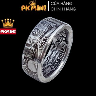 Nhẫn chrome hearts titan mạ bạc cổ điển tròn màu bạc đủ size