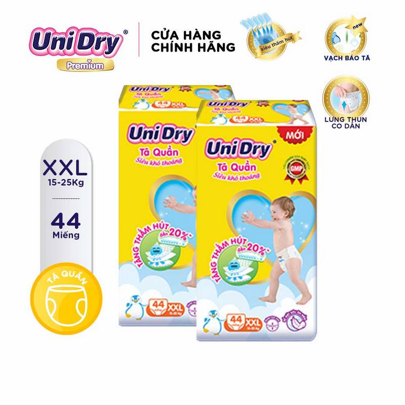 Combo 02 Tã quần UniDry Siêu khô thoáng gói Jumbo size M60/L54/XL48/XXL44