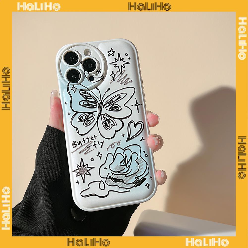 iPhone Case TPU Silicone Soft Case Airbag Shockproof Protection Camera Butterfly Compatible For iPhone 11 Pro Max 13 Pro Max 12 Pro Max 7Plus xr XS Max