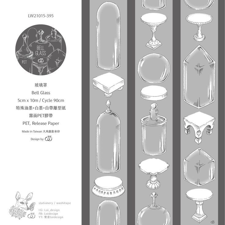 Sâu Nery - Bell Glass PET & Washi tape hình lọ thuỷ tinh xinh xắn by Loi Design