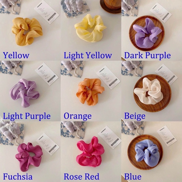 Combo 3c srunchies lụa basic màu ngẫu nhiên