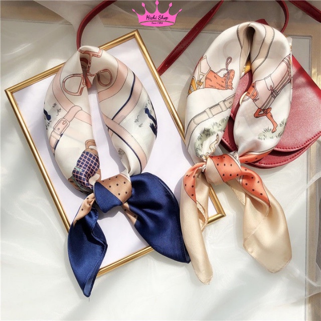 [HÀNG MỚI] Khăn Lụa Vuông Cao Cấp, Khăn Vuông Turban Badana Quàng Cổ, Quấn Tóc, Làm Áo Yếm, Khăn Vuông.