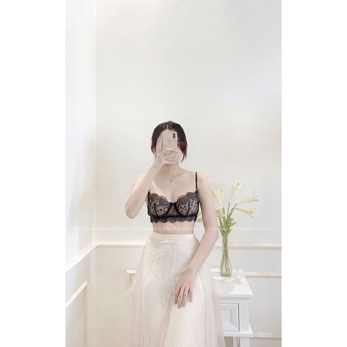 HERA | haruharu.label | Áo bralette ren thêu đen, áo lót, lingerie, áo có gọng | BigBuy360 - bigbuy360.vn