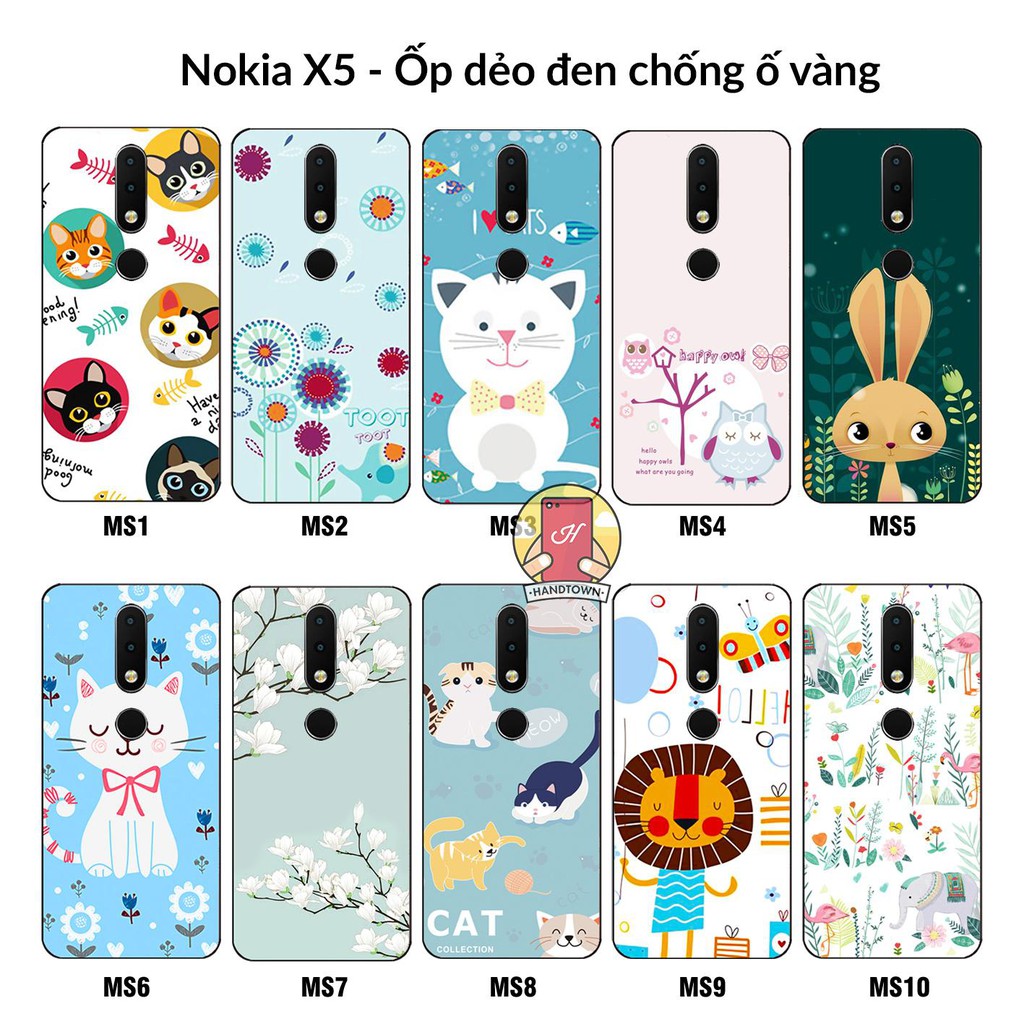 Ốp lưng Nokia X5 dẻo đen in hình Phần C