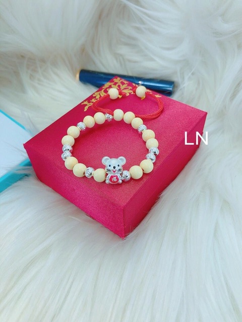 VÒNG DÂU MIX CHARM CON CHUỘT CHUẨN BẠC TA CHO BÉ YÊU
