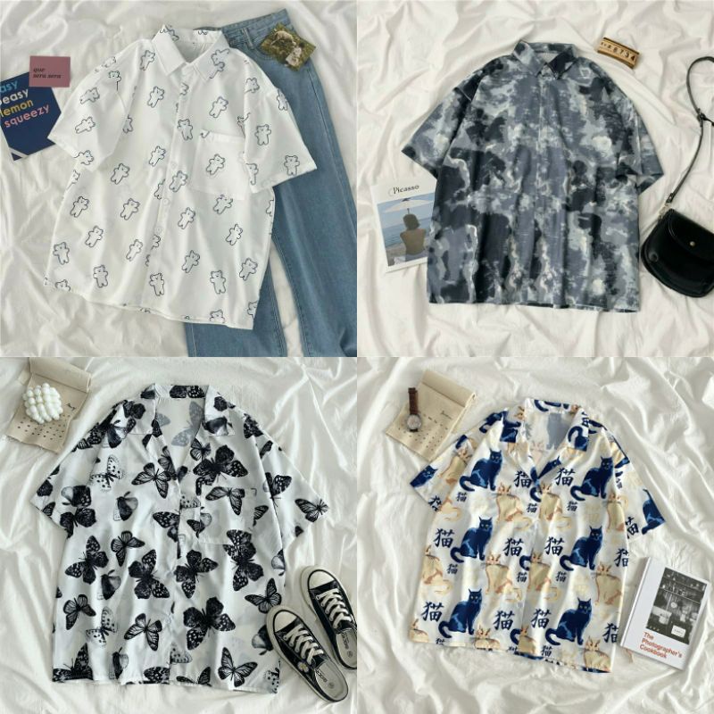 áo sơ mi form rộng size 3XL 100-125kg nam nữ mặc được