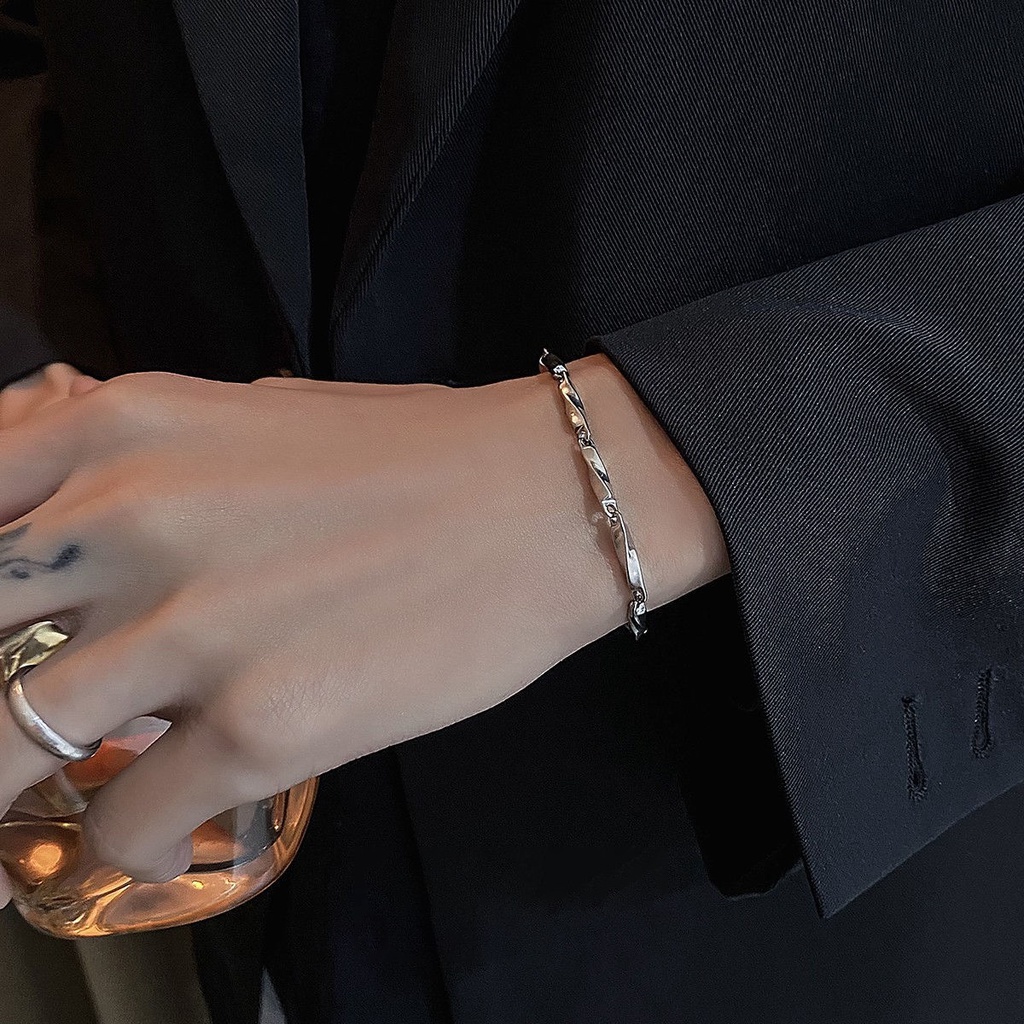 Vòng tay MAYEBE LAVEND mạ bạc phong cách Hàn Quốc đơn giản thời trang nhiều mẫu tùy chọn